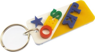 Eastern Star + Sigma Gamma/&Gamma; Rho Two Group Split Key Chain [White/Gold ...