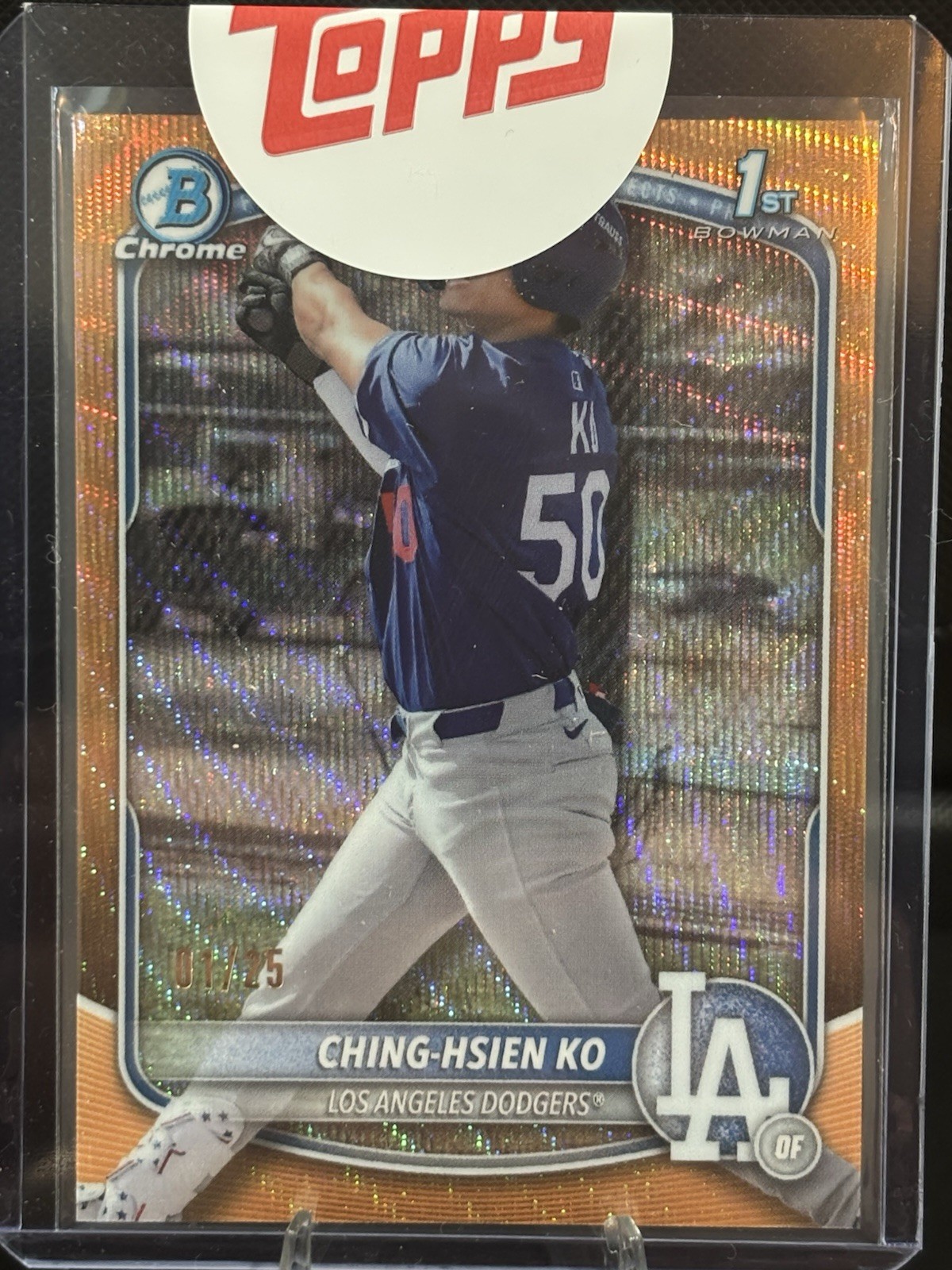 2025 Bowman Chrome Ching-Hsien Ko 1st Bowman Orange Wave /25 1st On Print