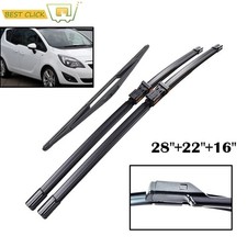 Front Rear Wiper Blades 28 22 16 Inch Push Button Arms