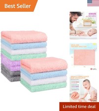 Baby Washcloths 12 Pack, Microfiber Coral Fleece Baby Face Towels, Soft and A...