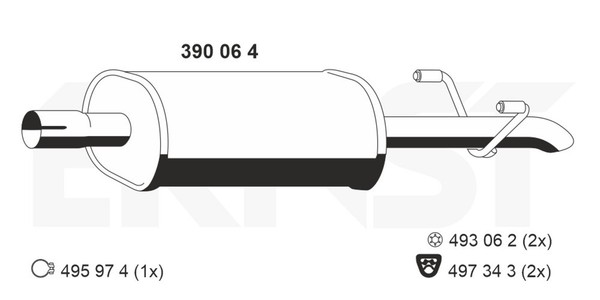Ernst MittelschalldäMpfer 390064 FüR Mercedes Sprinter B903 Bus B901 B902 B904-image