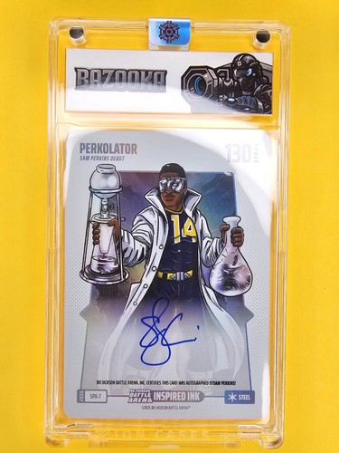 PERKOLATOR (Sam Perkins) Bo Jackson Battle Arena Inspired Ink Auto Steel 130