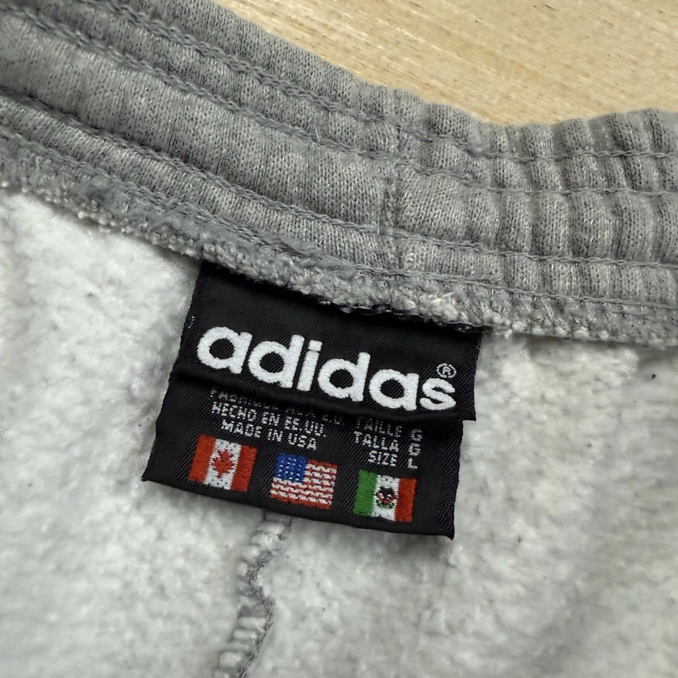 Pantalones Cortos Adidas Años 90 De Colección Bordados Logo Trifolio Hecho en EE. UU. Grandes Pesados Foto 4 de 4
