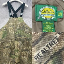 Cabelas Bib Overalls Mens 5XL Reg Camo RealTree Hunting Woodland Insulated Mint