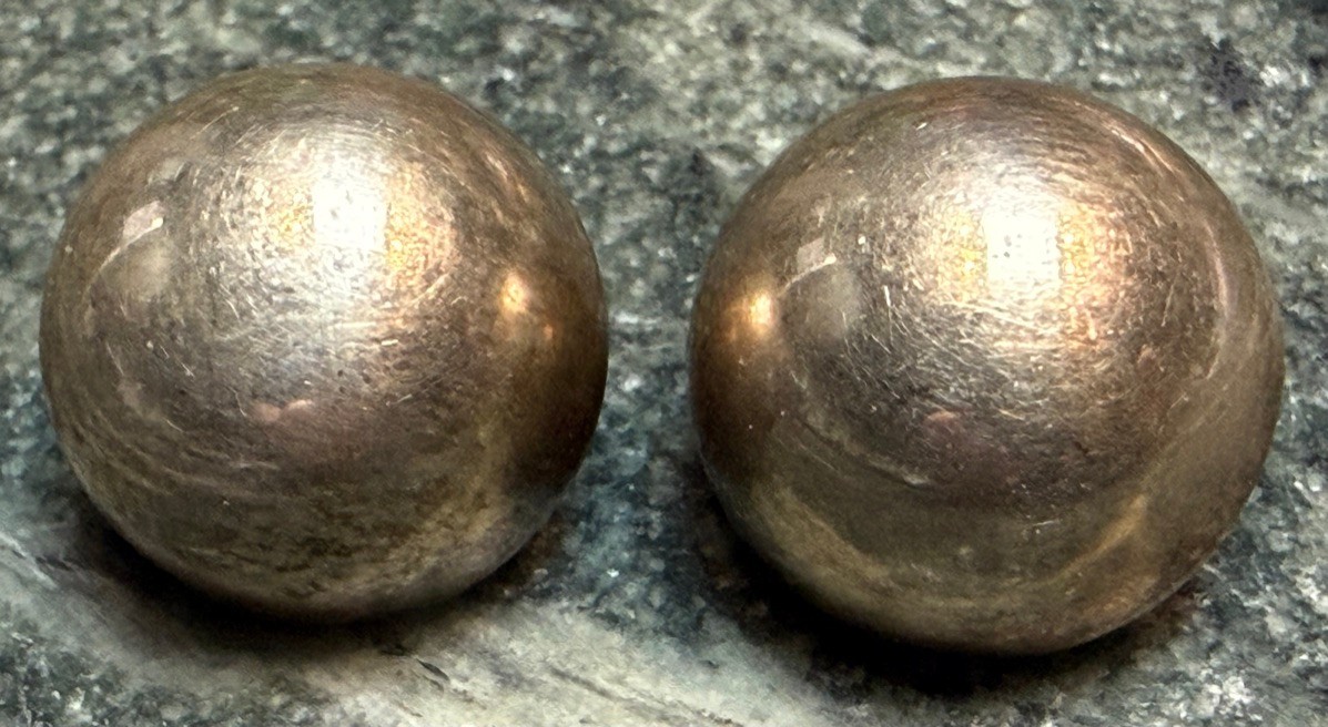Vintage Mexico Midcentury Moderne Sterling Silver Clip Dome Earrings