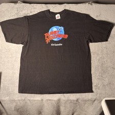 Vintage Made in USA 90s Planet Hollywood Orlando T-Shirt Size 2XL Black Tee