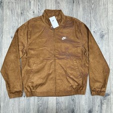 Nike Corduroy Full Zip Up Brown Jacket Size Large Mens Club Harrington