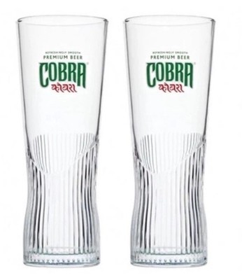 2 x Cobra Indian Premium Bier One Pint 20oz geripptes Glas nukleiert - Männerhöhle