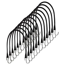 21" Natural Rubber 12pc Bungee Stretch Straps with S-Hook Truck Tie Down Tarps
