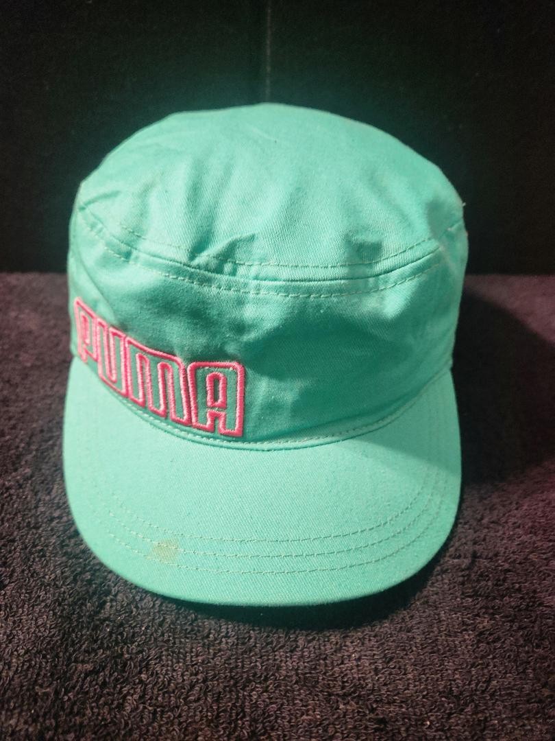 Puma Cadet Military Style Mint Green Pink Embroidered Logo BuckleStrap Hat
