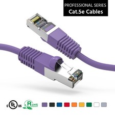 5 Pack of 3Ft CAT5E Shielded FTP Ethernet Network Booted Cable Purple