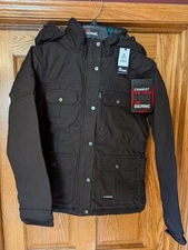 Berne Ladies Brown Cotton Softstone Canvas Hooded Jacket Coat Size  XL - New