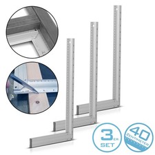 STAHLWERK Aluminium Anschlagwinkel 3er Set 400 mm Messwinkel Zimmermannswinkel