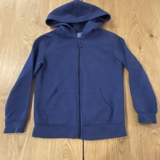 Cat Jack Blue Full Zip Hoodie Unisex Kids Size XS 4/6 Navy Long Sleeve School