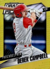 DEREK CAMPBELL 2014 PRIZM DRAFT GOLD PRIZM #/10 PHILLIES QQ