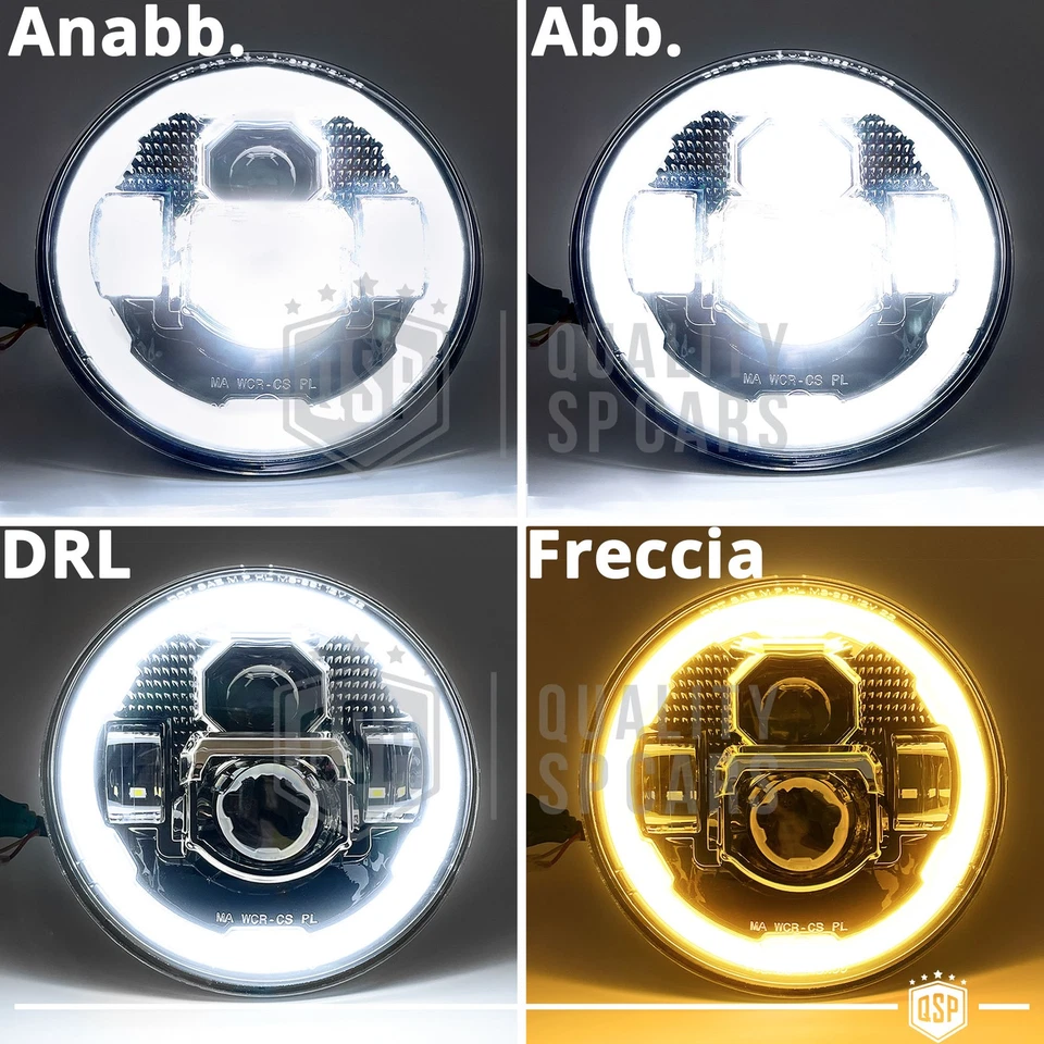 FARI Full LED Per JEEP WRANGLER JK Luce Bianca 6500K Angel Eyes  60W - Immagine 3 di 4