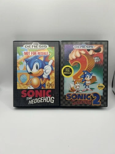 Sega Genesis - SONIC The Hedgehog 1 and 2 Not For Resale Bundle CIB Tested