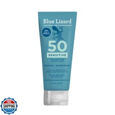 Blue Lizard SENSITIVE Mineral Sunscreen with Zinc Oxide, SPF 50+, Water Resis