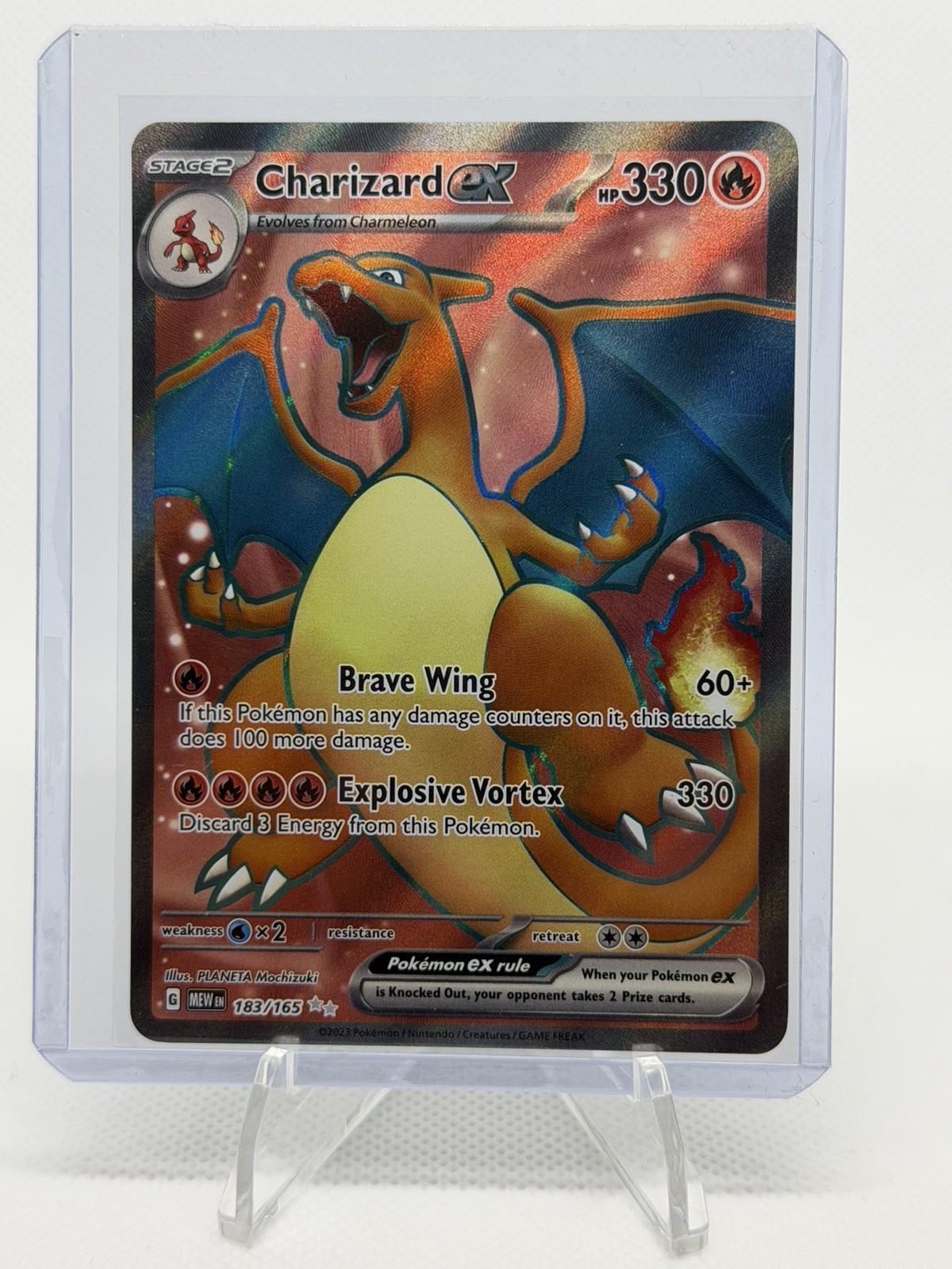 Charizard EX Holo Rare Pokémon TCG Card 183/165 Scarlet & Violet 151 NM