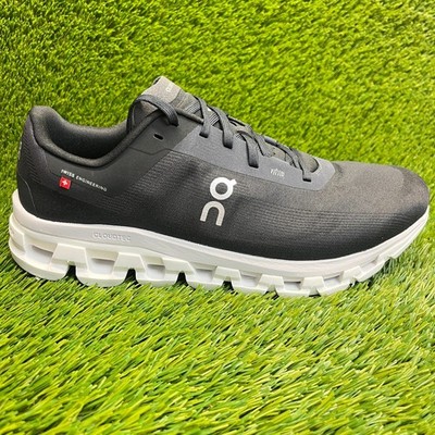 On Cloudflow 4 Mens Size 10.5 Black White Athletic Running Walking Shoes Sneaker