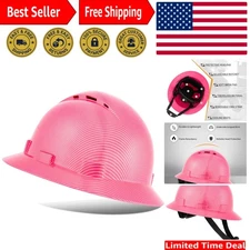 Full Brim Hard Hats Vented Construction Helmets OSHA Approved Safety Hardhats...