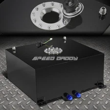 15 GALLON/57L BLACK COAT ALUMINUM RACING/DRIFT FUEL CELL TANK+CAP+LEVEL SENDER