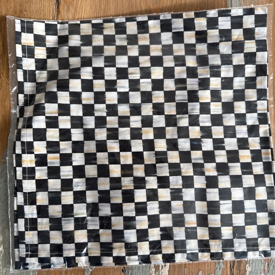 SERVILLETA DE ALGODÓN SUAVE A CUADROS CORTESANOS Mackenzie Childs (cantidad 1) nueva en paquete Foto 2 de 4