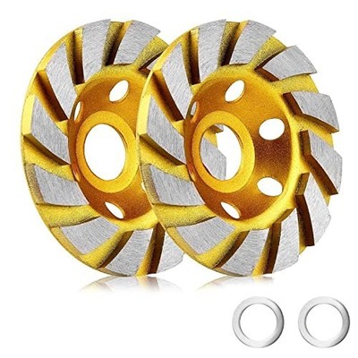 2 Pcs 4 inch Diamond Segment Grinding Wheel Disc Grinder Cup Concrete Stone Cut