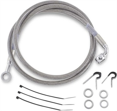 Drag Specialties Std Length Front Stainless Steel Brake Line Kit-Clear-640214