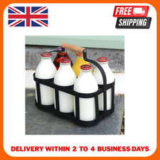 Galvanised 6 Milk Bottle Holder Tidy Crate Rack Carrier Doorstep Store Caddy