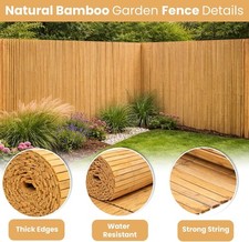 Bamboo Slat Fencing Roll Garden Privacy Screen Screening Panels Wire