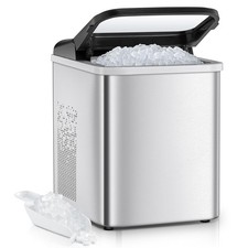 Nugget Ice Maker Countertop, 55lb Chewable Pellet Ice Machine with Self-Cleaning