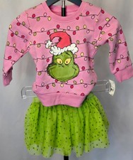 NWT Girls 2T The Grinch Top  Tulle Skirt Set Christmas Theme