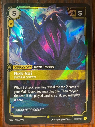 Riftbound TCG || Alternate Art Rek'Sai - Swarm Queen || English 170a ...
