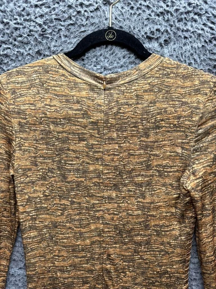 Mini Vestido Bodycon Feminino Multicolorido Rasgado por Ronny Kobo Manga Longa Tamanho XS - Imagem 4 de 4