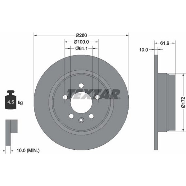 2X Textar 92103500 Bremsscheibe FüR Rover MG 75 MG ZT T MG ZT RJ-image