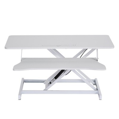 Standing Desk Converter-37-inch Height Adjustable, MDF Wood, Sit Riser-White 37''