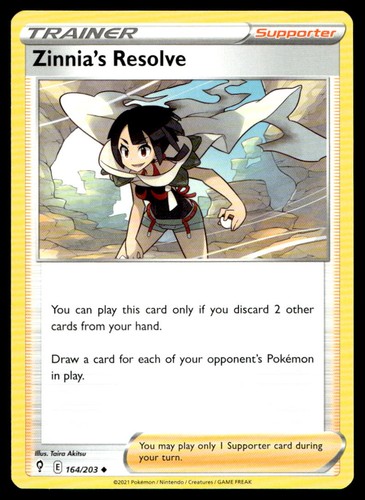 Zinnia's Resolve 164/203 Uncommon Evolving Skies Pokemon Lightly Played