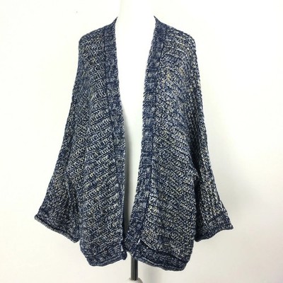 JS Millenium Cardigan OSFM OSFA Navy Gold Sparkle Lagenlook Dolman Sleeve