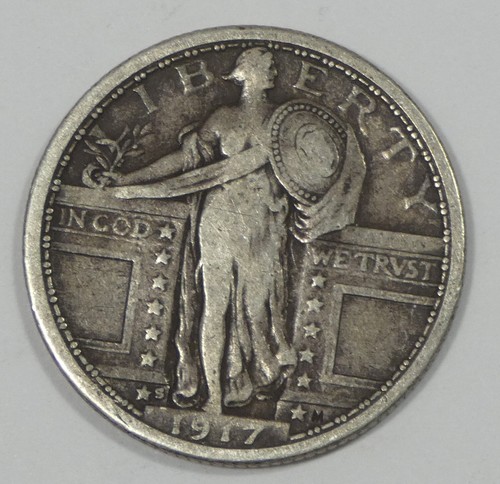 1917-S Ty-1 Standing Liberty Quarter FINE Silver 25c