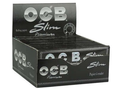 OCB Premium Slim Blättchen schwarz | 1 Box Long Papers | King Size 50 x 32 