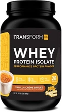 TransformHQ Whey Protein Isolate (WPI) Vanilla Creme Brulee Flavored 28 Servings