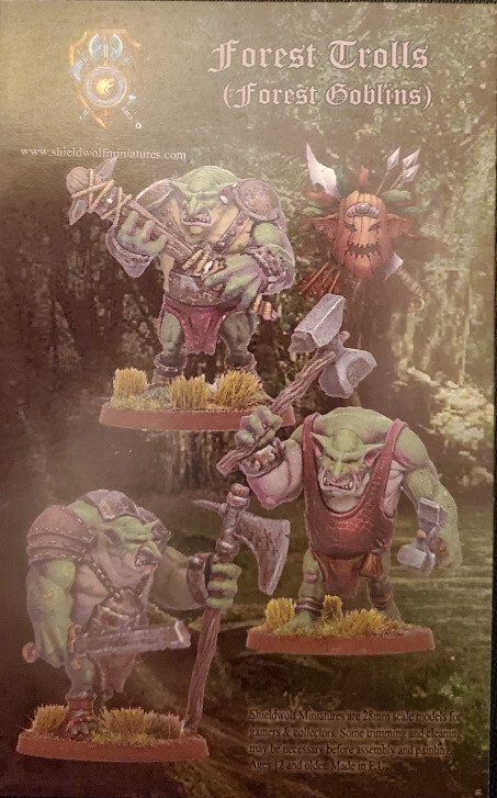 Миниатюры с изображением щитоносного волка, лесных троллей-гоблинов, 28-миллиметровых Королевств огров и орков