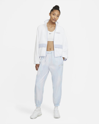 Nike Womens Sportswear Swoosh Sherpa Jacket Full Zip White Size S DD9076 100