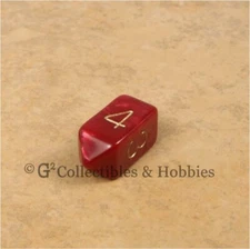 NEW Crystal Caste D4 Pearl Red Barrel Die D&D Gaming RPG Dice Four Sided