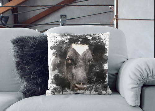 Plump Cushion Black and White Cow V3 Soft Scatter Throw Pillow Case Cover Filled - Picture 3 of 9