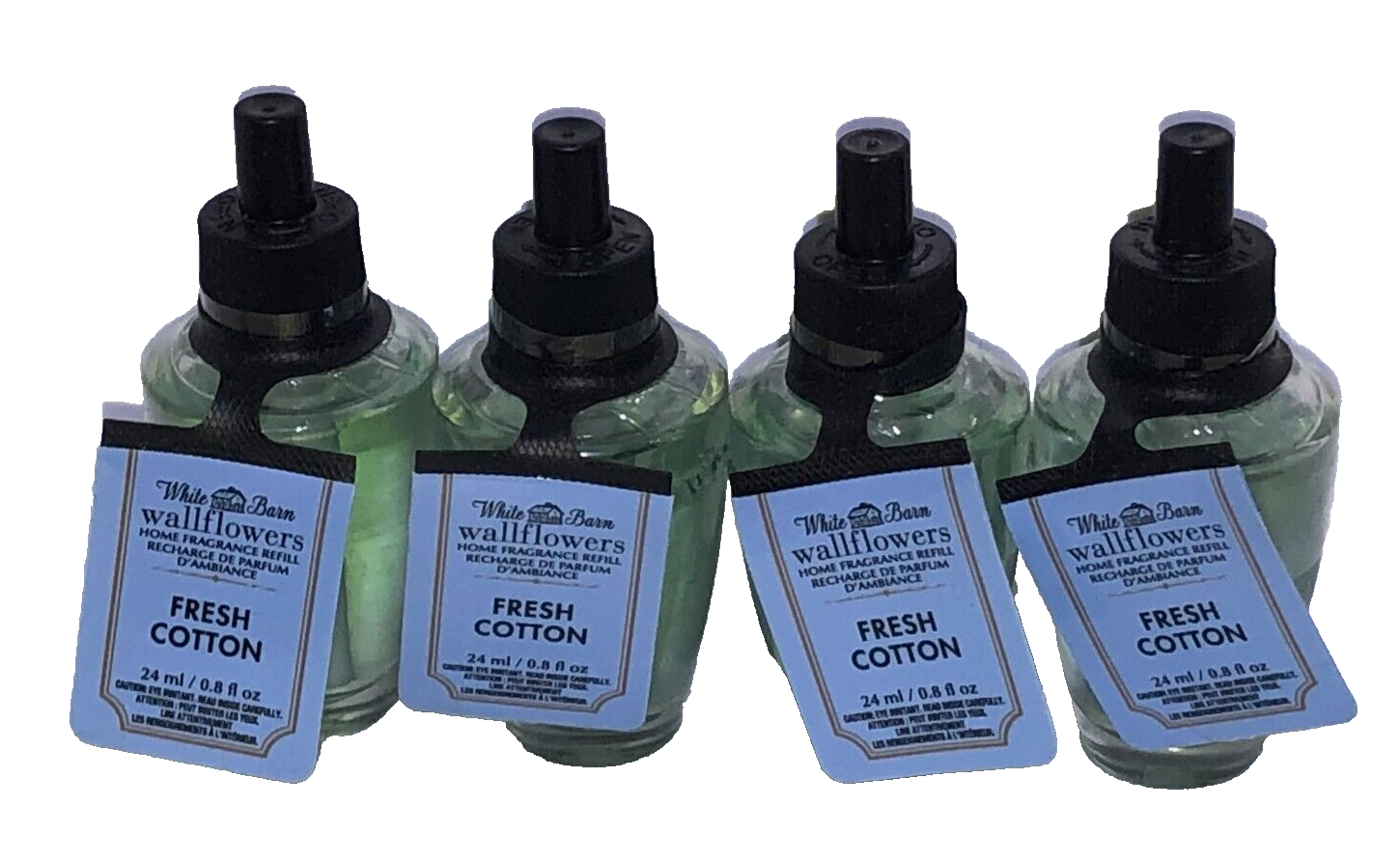 4 Bath & Body Works FRESH COTTON WALLFLOWER BULB Refill