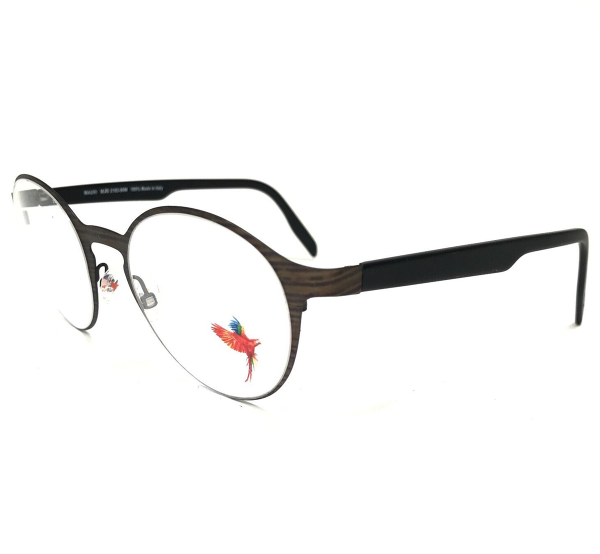 Maui Jim Eyeglasses Frames MJO2102-80M Black Brown Round 