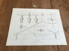 gravure ancienne architecte N680 ferme anglaise 