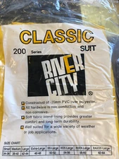 RIVER CITY 200 SERIES CLASSIC 3 PIECE YELLOW RAIN SUIT XL SIZE 50-52